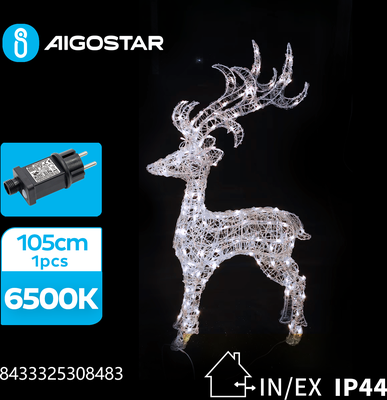 Reno Navidad Luces Led 100 cm Luz Blanca